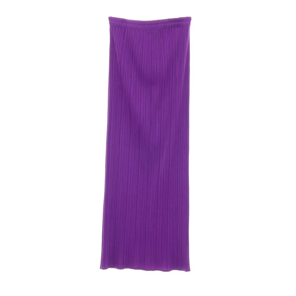 【中古】筋目プリーズ PLEATS PLEASE ポリエステル 筋目 ロングスコート パープル【大きさ2】【S/S】【物質の状態位置づけるB】【レディース】