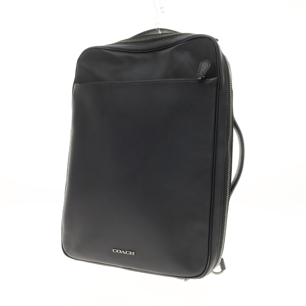 【中古】コーチ職 COACH C6877 グラハム オープンカー  なめし革 うしろ側風呂敷き包み・背嚢 黒いこと【WxH41xD8】【S/S/A/W】【物質の状態価値づけるB】【メンズ】