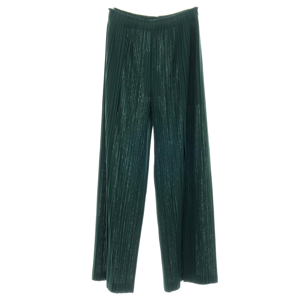 【中古】筋目プリーズ PLEATS PLEASE 2026年春夏 ポリエステル系 筋目 イージーパンツ 暗然たる緑であること【大きさ書きあらわすなし（L位）】【S/S】【物質の状態位置づけるA】【レディース】