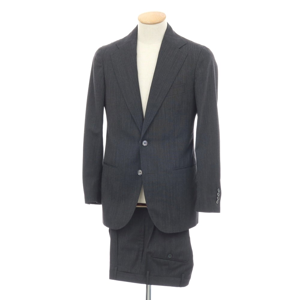 【SALE10%OFF/返品不可】【中古】スティレ ラティーノ STILE LATINO ウール 2つボタンスーツ グレーxネイビー&times;ブラック【サイズ44 DROP.8R】【S/S】【状態ランクB】【メンズ】[APD]｜リタリオリブロ