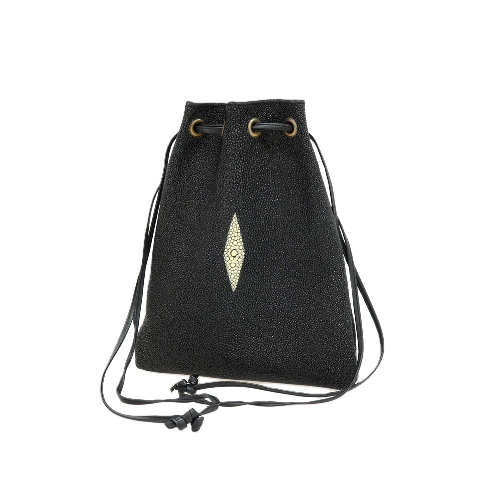 【中古】オデム O\u0027DEM スティング花の冠 エイ革 合切袋 合切袋 黒いこと【WxH29.5】【S/S/A/W】【物質の状態位置づけるB】【メンズ】