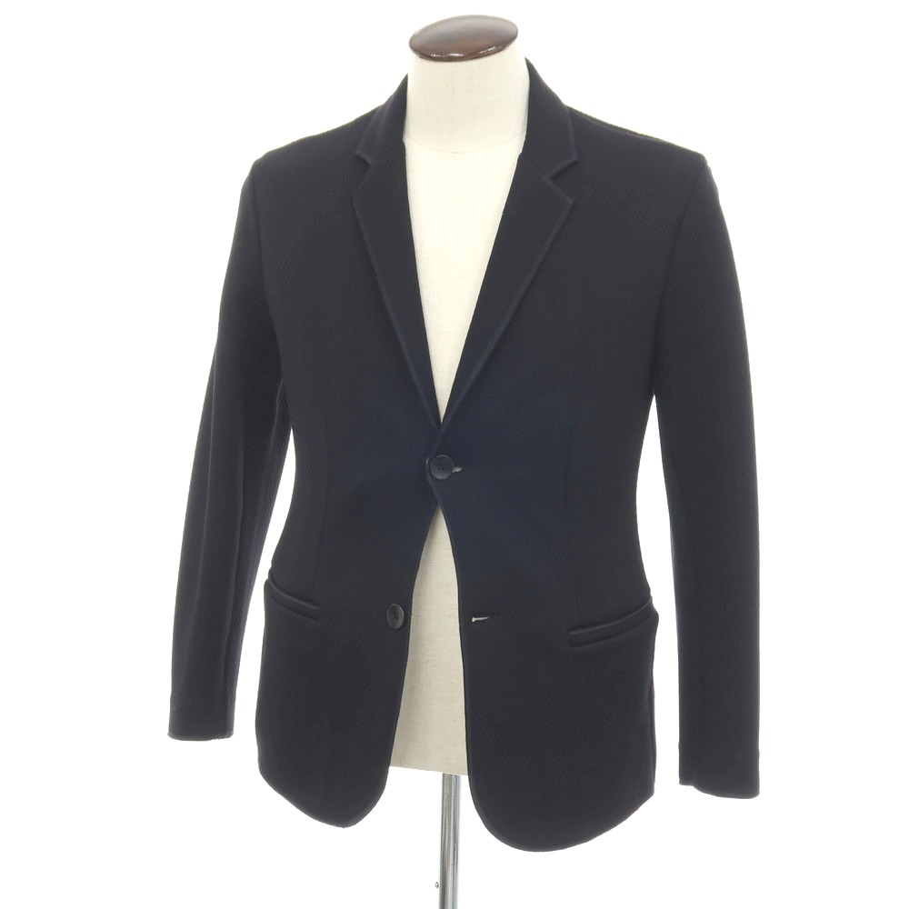 【中古】アルマーニ コレッツォーニ ARMANI COLLEZIONI ナイロン プルオーバー 杉綾模様 2B 心地よい上衣 米国海軍【大きさL】【S/S】【物質の状態位置づけるB】【メンズ】