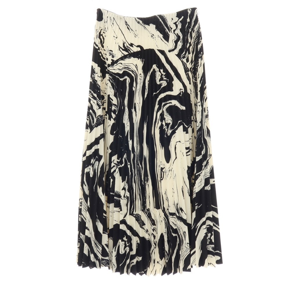 【SALE10%OFF/返品不可】【中古】マリメッコ marimekko ポリエステル プリーツ ロングスカート ホワイトxブラック【サイズS】【S/S】【状態ランクB】【レディース】｜リタリオリブロ