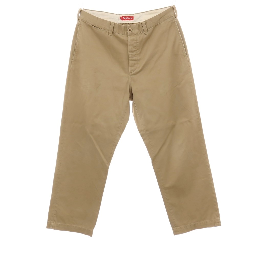 【中古】シュプリーム Supreme Chino Pant 綿織物 チノズボン下 ベージュ【大きさ34】【S/S】【物質の状態価値づけるC】【メンズ】