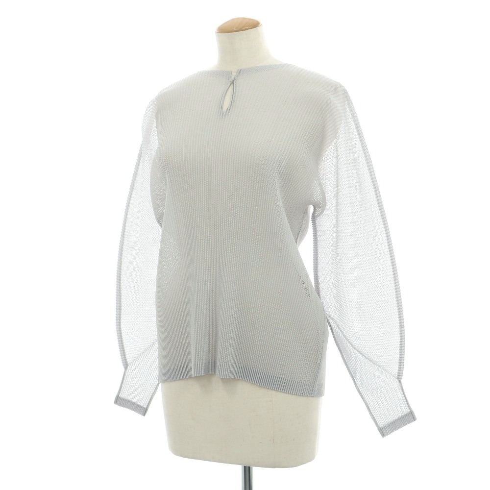 【SALE10%OFF/返品不可】【中古】プリーツプリーズ PLEATS PLEASE 2026年春夏 メッシュ プリーツ 長袖トップ・カットソー ライトグレー【サイズ表記なし(L位)】【S/S】【状態ランクA】【レディース】|リタリオリブロ