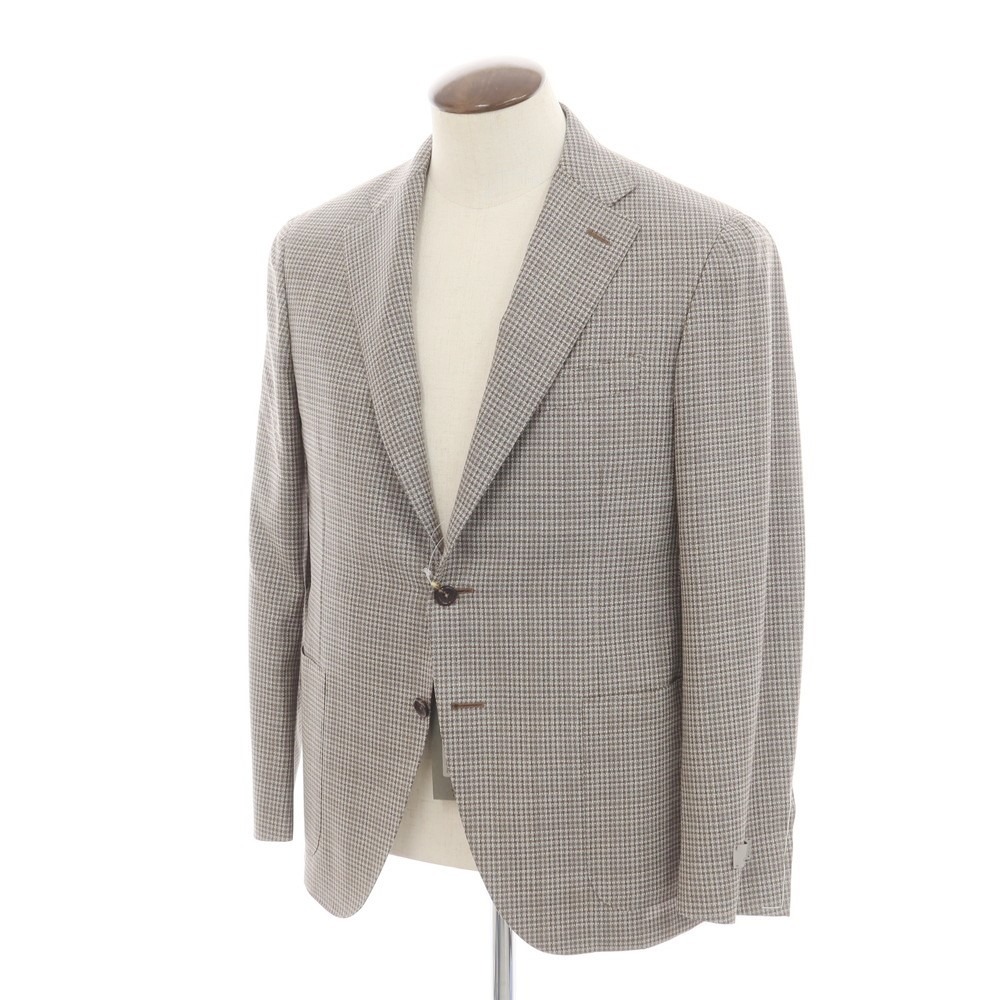 【SALE10%OFF/返品不可】【新品】カナーリ CANALI ウール チェック テーラードジャケット ブラウンxグレー【サイズ52】【S/S】【状態ランクN】【メンズ】 EPD｜リタリオリブロ 41,283円