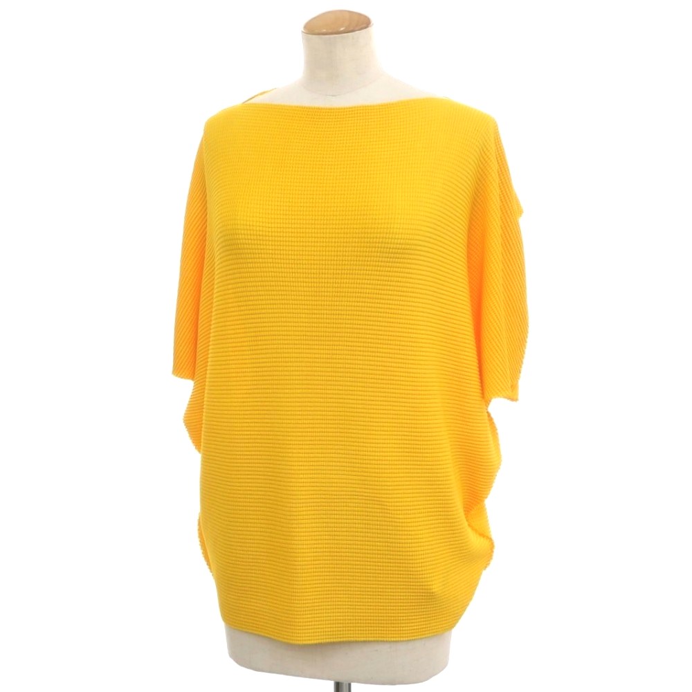 【SALE10%OFF/返品不可】【中古】ミー イッセイミヤケ me ISSEY MIYAKE 2025年春夏 ブリーツ プルオーバーニット イエロー【サイズ表記なし(M位)】【S/S】【状態ランクA】【レディース】 EPD|リタリオリブロ