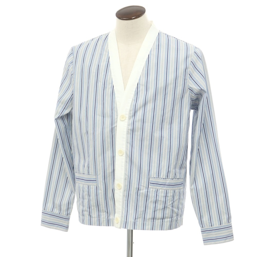 【新品】アスペジ ASPESI コットン ストライプ カーディガンジャケット ブルーxホワイト【サイズL】【S/S】【状態ランクN】【メンズ】 EPD|リタリオリブロ
