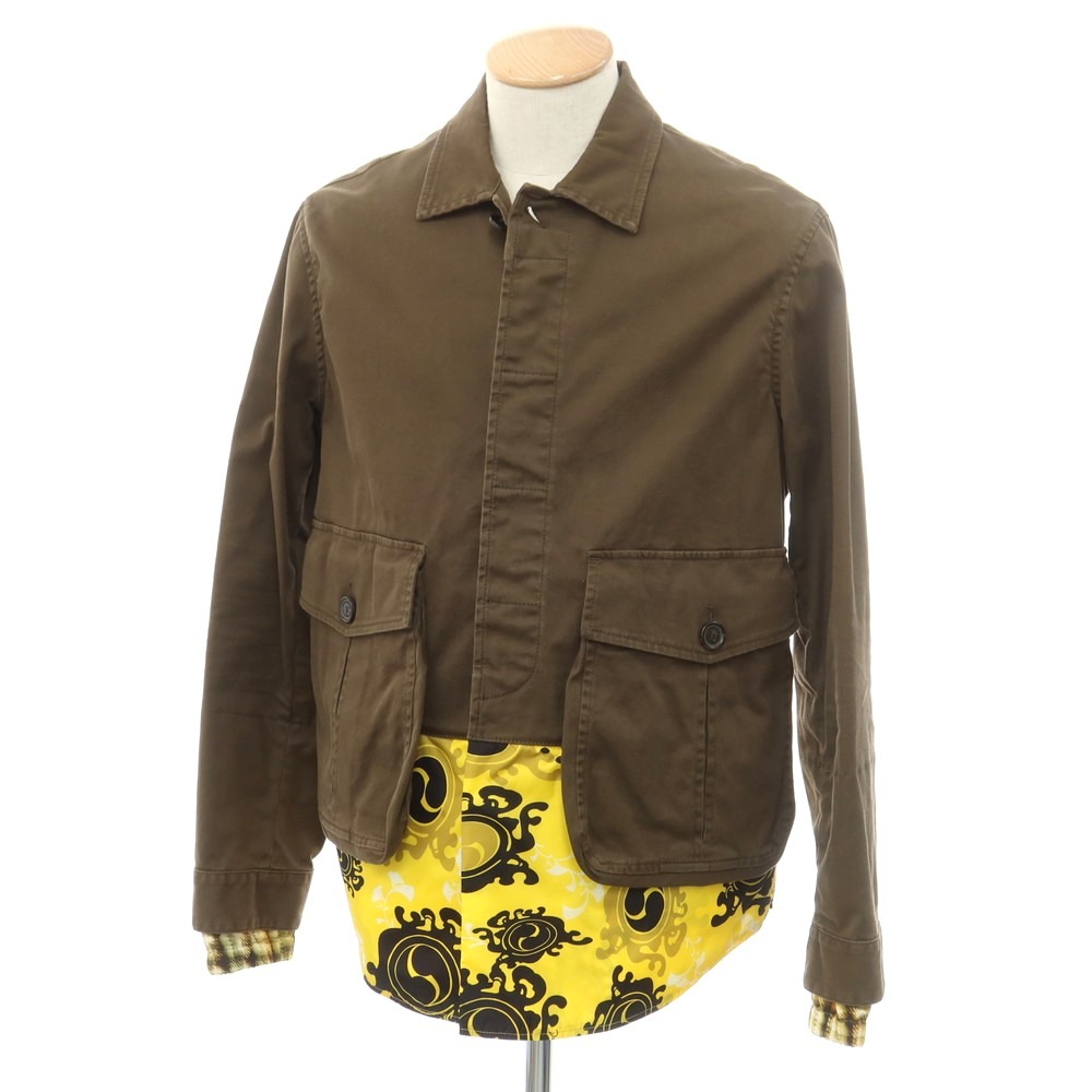 【SALE10%OFF/返品不可】【新品】ディースクエアード DSQUARED2 ストレッチコットン 切替 ミリタリージャケット 　 オリーブxイエロー【サイズ44】【S/S】【状態ランクN】【メンズ】 EPD｜リタリオリブロ