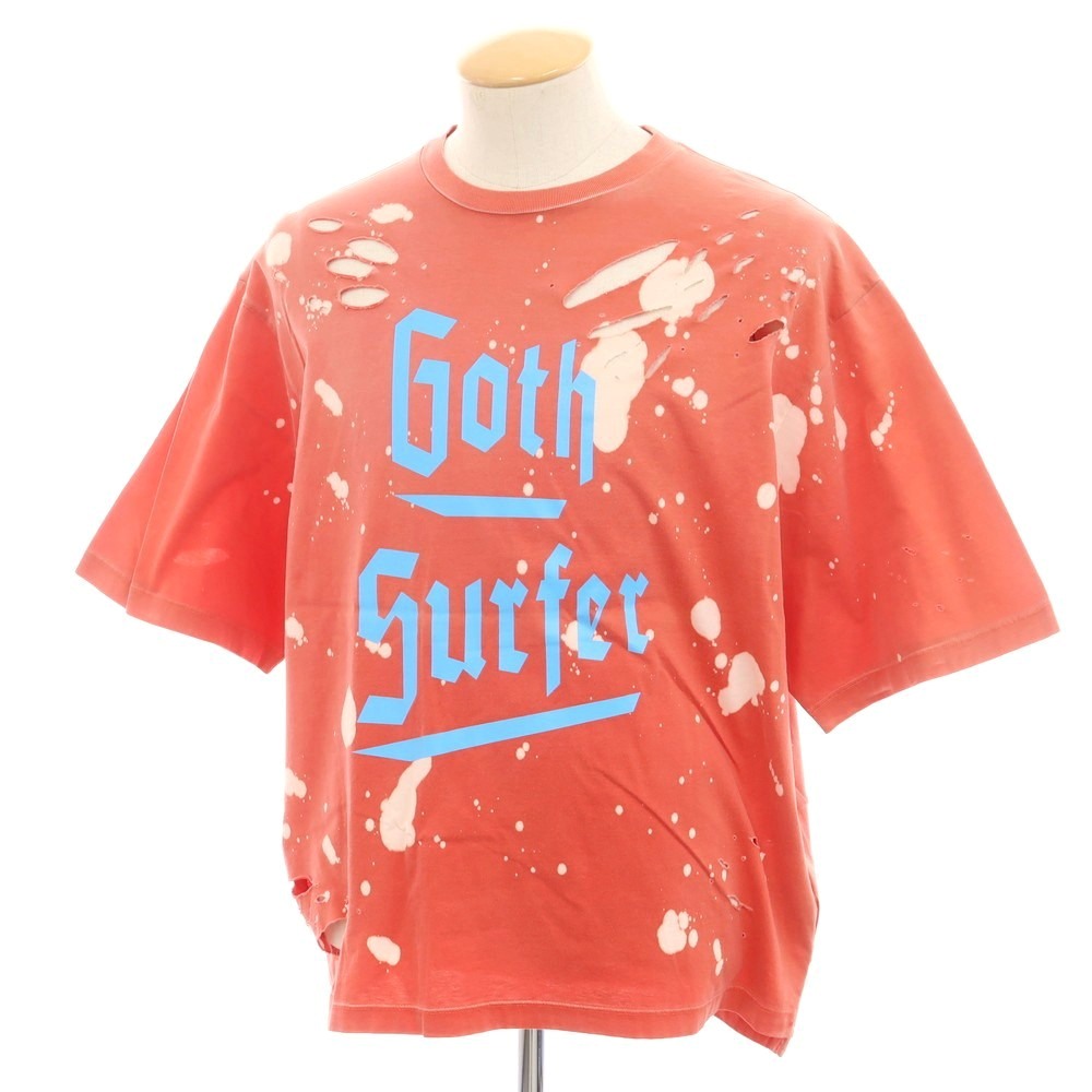 【SALE10%OFF/返品不可】【新品】ディースクエアード DSQUARED2 ダメージ加工 コットン クルーネック 半袖Ｔシャツ レッドxホワイト【サイズXS】【S/S】【状態ランクN】【メンズ】 EPD｜リタリオリブロ