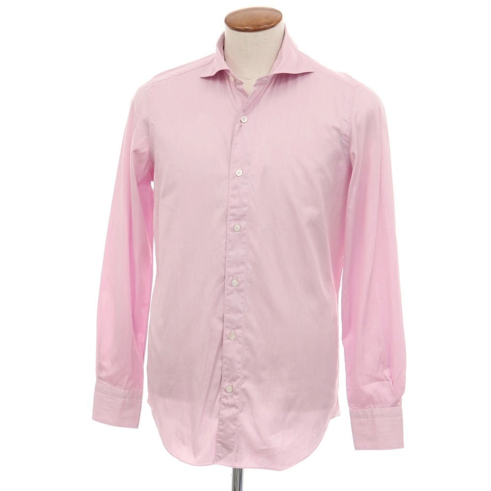 【中古】フィナモレ Finamore コットン ホリゾンタルカラー カジュアルシャツ ピンク【サイズ39】【S/S/A/W】【状態ランクA】【メンズ】｜リタリオリブロ