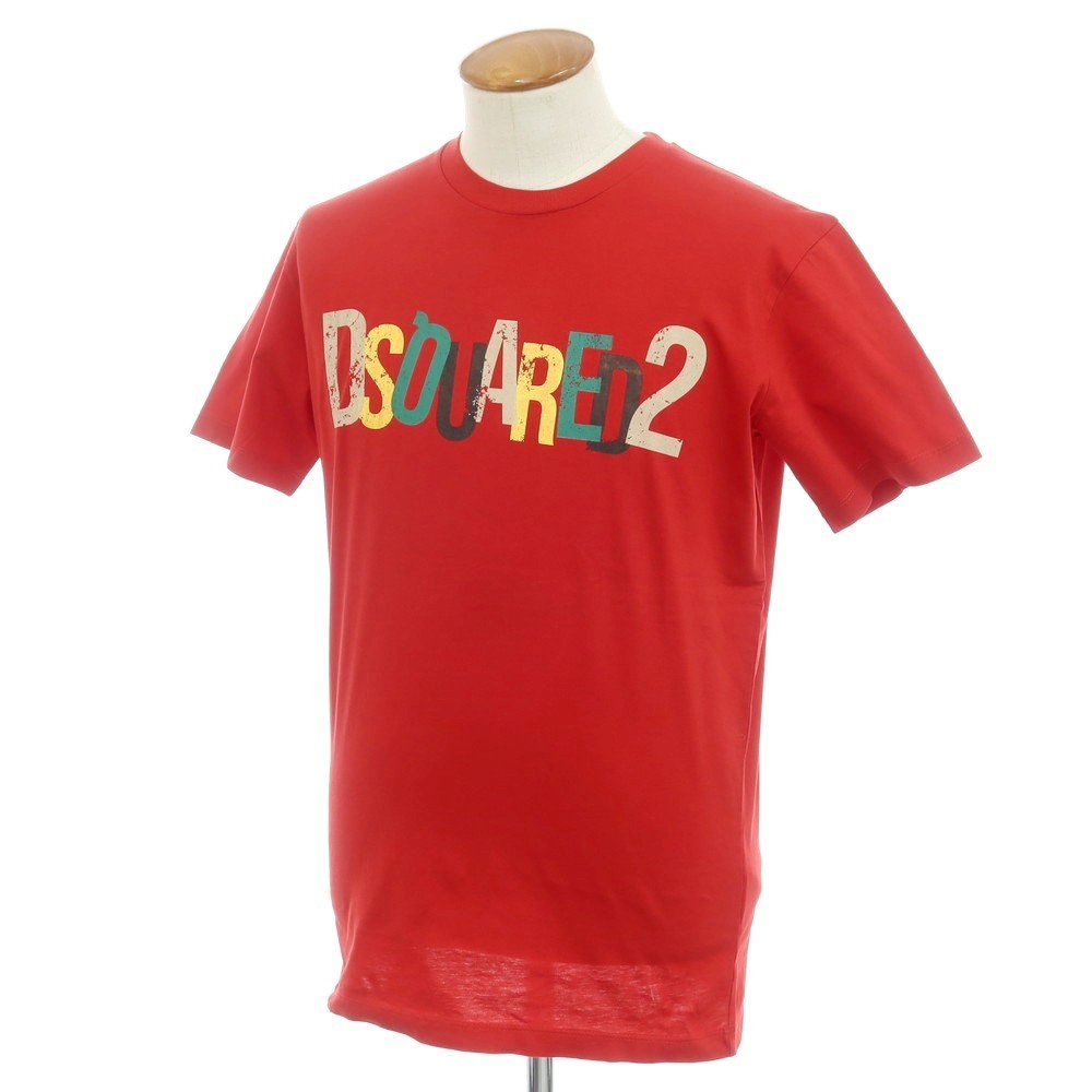 【新品アウトレット】ディースクエアード DSQUARED2 コットン クルーネック 半袖Tシャツ レッド【サイズM】【S/S】【状態ランクN-】【メンズ】 EPD|リタリオリブロ