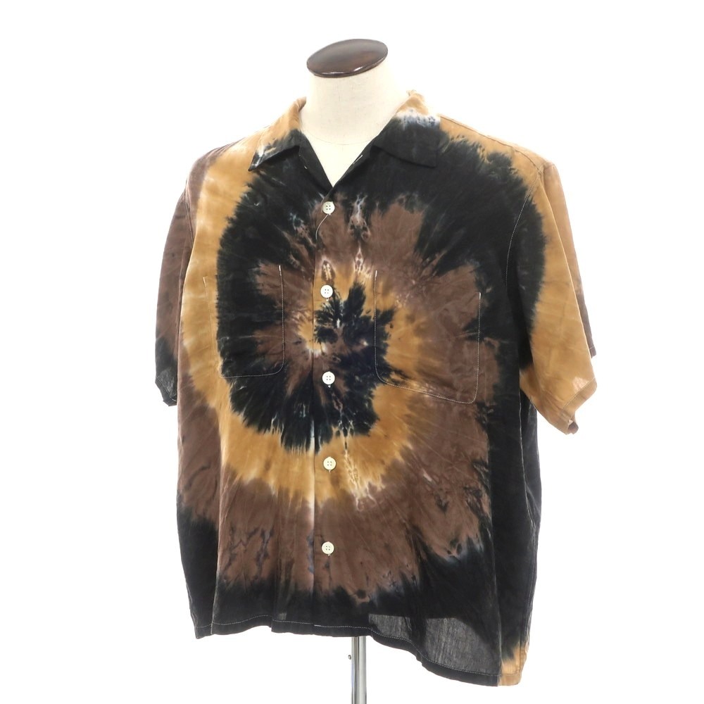 【中古】ノーマリズム テキスタイル NOMARHYTHM TEXTILE 2025年春夏 レクセル 半袖シャツ ブラウンxブラック【サイズ5 (XL位)】【S/S】【状態ランクB】【メンズ】 EPD｜リタリオリブロ