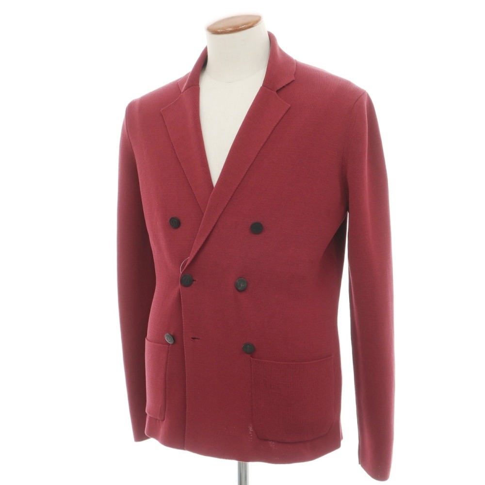 【新品】ドルモア DRUMOHR コットン ミラノリブ ダブル6B ニットジャケット ワインレッド【サイズ46】【S/S】【状態ランクN】【メンズ】｜リタリオリブロ