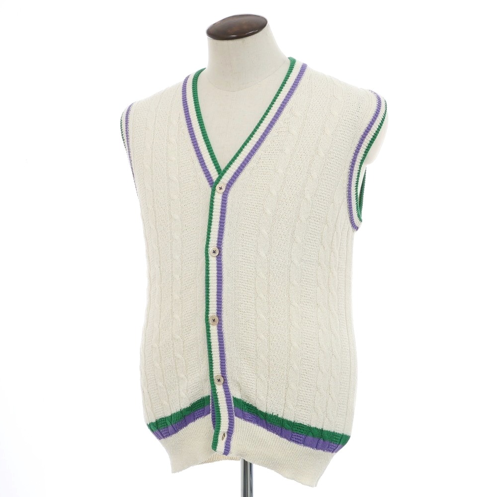 【新品】ガリア GALLIA コットンナイロン ニットベスト アイボリー【サイズ50】【S/S】【状態ランクN】【メンズ】 CPD｜リタリオリブロ