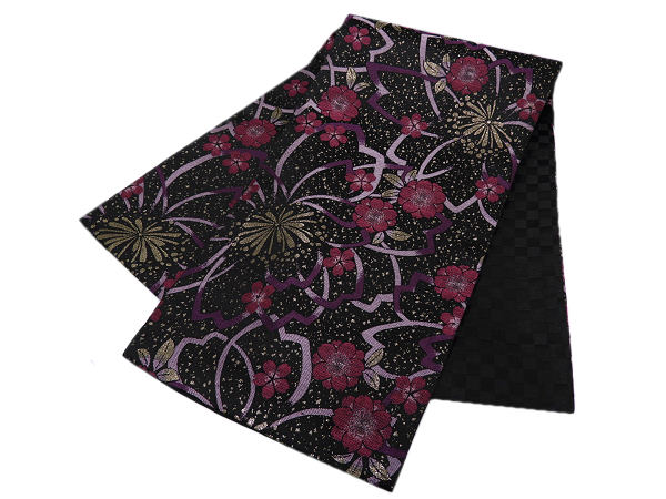 楽天市場】西陣 帯 袋帯【花柄 ブラック 黒 ゴールド 桜】 西陣織 お