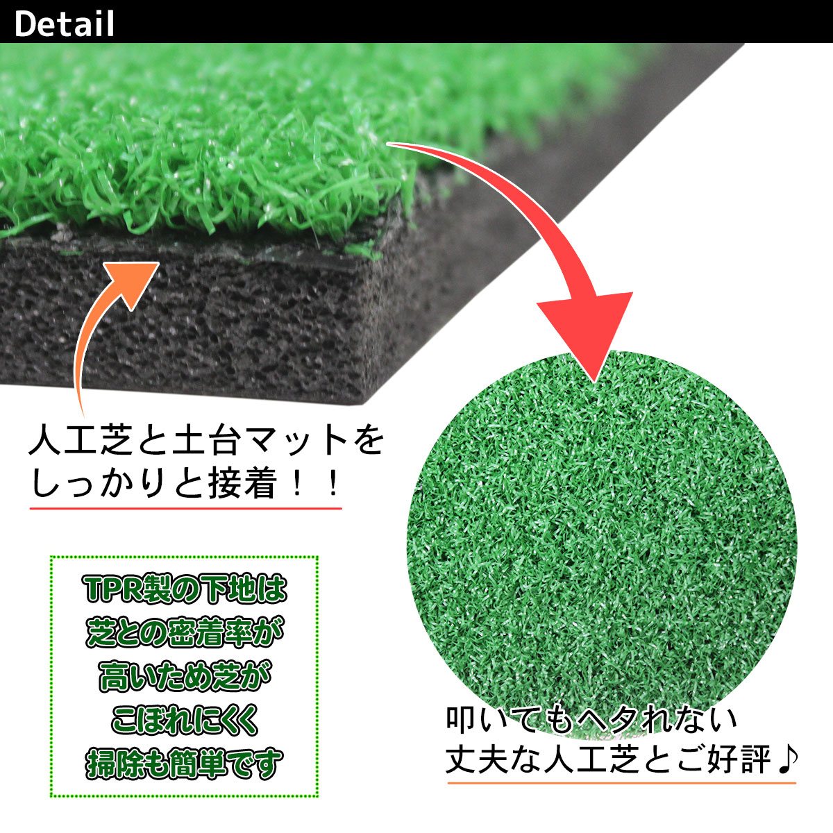 本格派ゴルフマット練習用大型人工芝TPR100×150cm単品