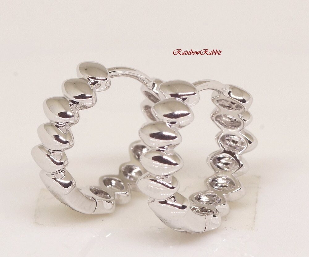 楽天市場】18K RGP プラチナ ダイヤ CZ フープ ピアス yp4967