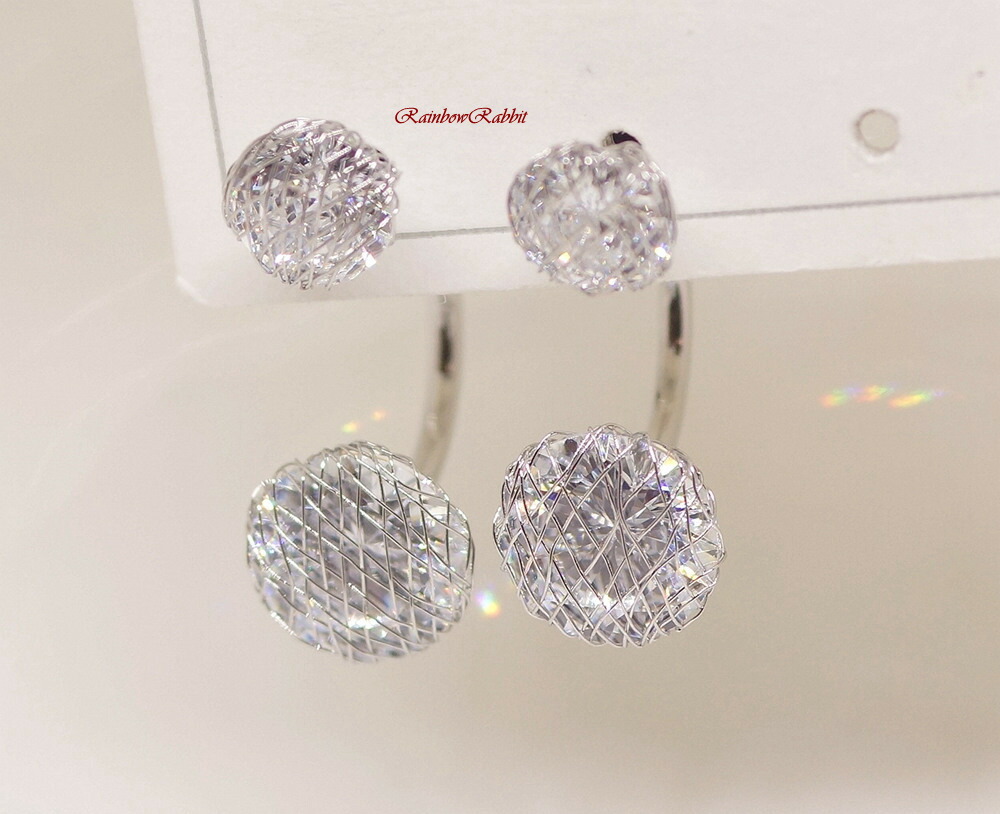 楽天市場】18K RGP プラチナ ダイヤ CZ フープ ピアス yp4967