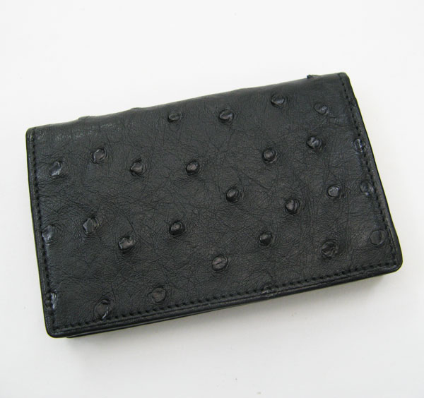 オーストリッチ財布 無双札入れ 日本製 黒002 新品セール・送料無料