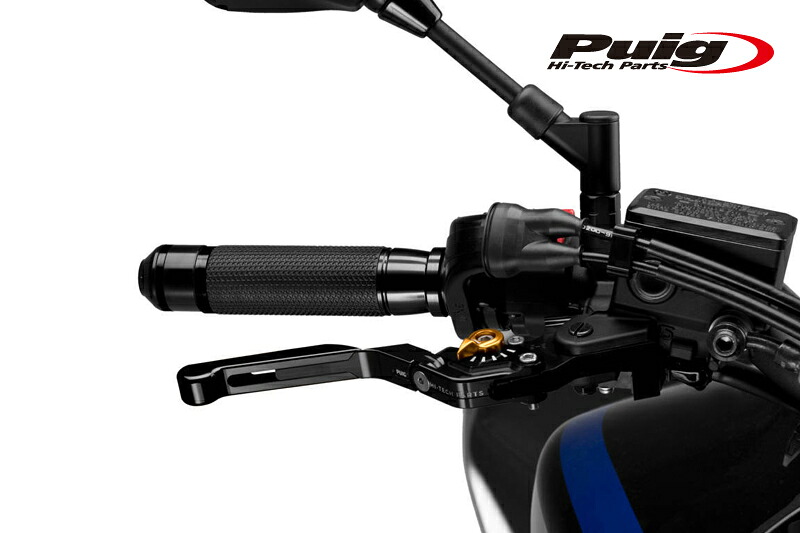 Puig 14NNO24NNO EXTENDABLE FOLDABLE BRAKE & CLUTCH LEVER 3.0 BLACK/GOLD (全長調整/可倒タイプ) プーチ ブレーキ クラッチ セット｜RAMBUTAN