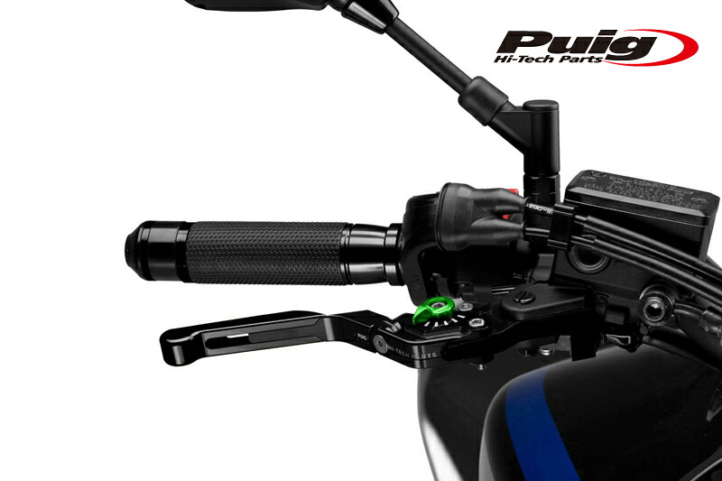 Puig 14NNV24NNV EXTENDABLE FOLDABLE BRAKE & CLUTCH LEVER 3.0 BLACK/GREEN (全長調整/可倒タイプ) プーチ ブレーキ クラッチ セット
