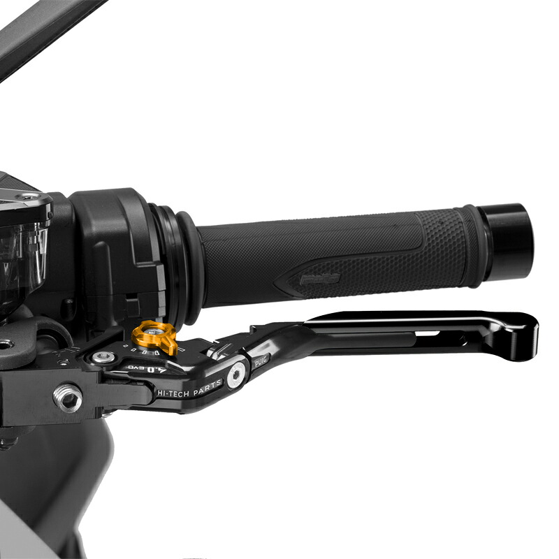 Puig 424NNO CLUTCH LEVER 4.0.EXTENDABLE [BLACK/GOLD] （全長調整、可倒タイプ） プーチ クラッチレバー｜RAMBUTAN