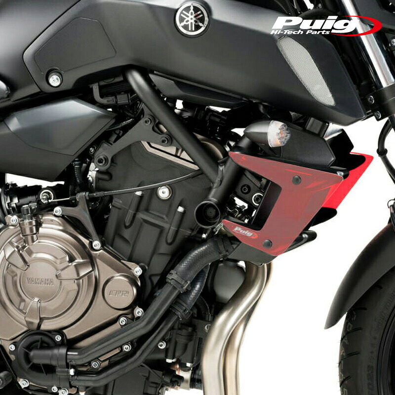 Puig 20381R SIDE SPOILER WINGLET [RED] YAMAHA MT-07 (18-20) プーチ サイドスポイラー ウイングレット ダウンフォース｜RAMBUTAN