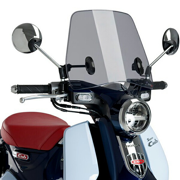 Puig 3490H TRAFIC [SMOKE] HONDA C125 スーパーカブ (19-25) 125I C125 E4 スーパーカブ (18-20) 125I C125 E5 スーパーカブ (21-23) プーチ スクリーン カウル｜RAMBUTAN