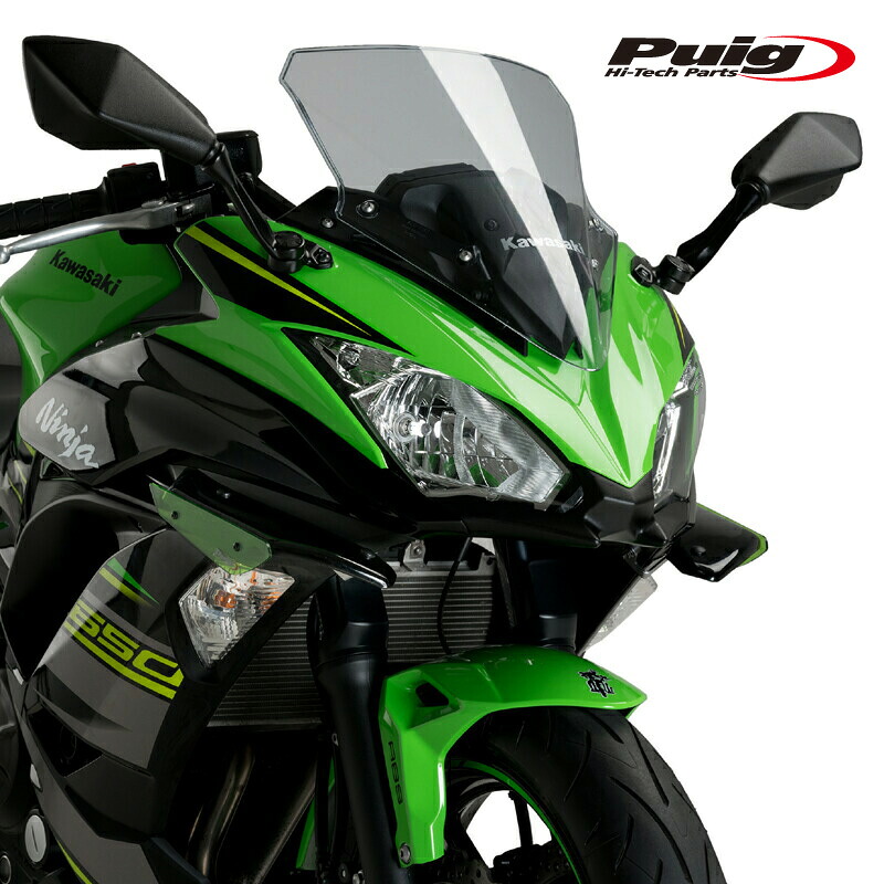 Puig 3835V SIDE SPOILER WINGLET [GREEN] Kawasaki Ninja 650 (17-19) プーチ サイドスポイラー ウイングレット ダウンフォース