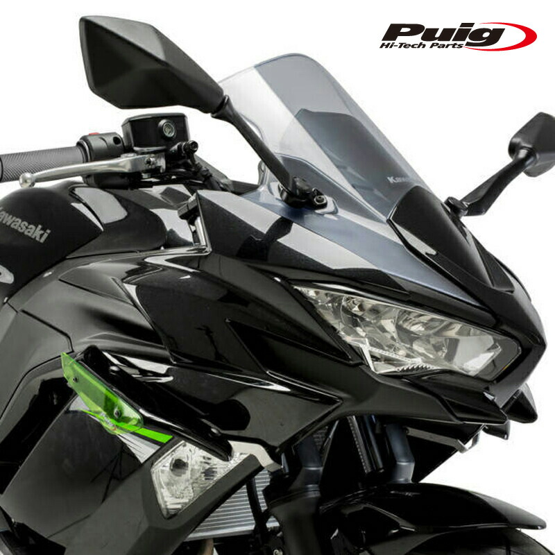 Puig 3882V SIDE SPOILER WINGLET [GREEN] Kawasaki Ninja 650 (20-25) プーチ サイドスポイラー ウイングレット ダウンフォース