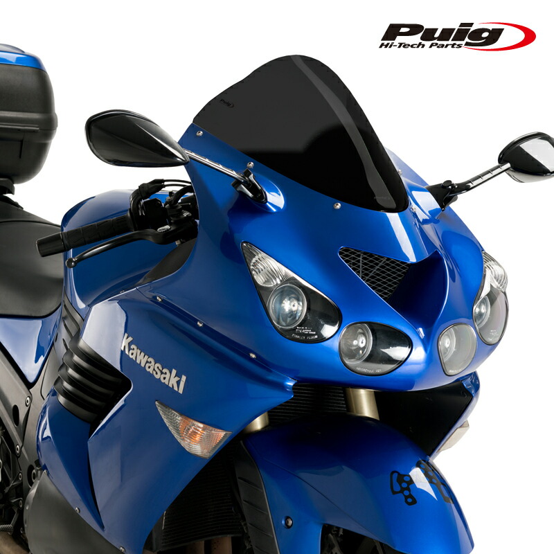 Puig 4057F RACING-SCREEN [DARK SMOKE] Kawasaki ZZR1400/ZX14R (06-23) プーチ スクリーン カウル