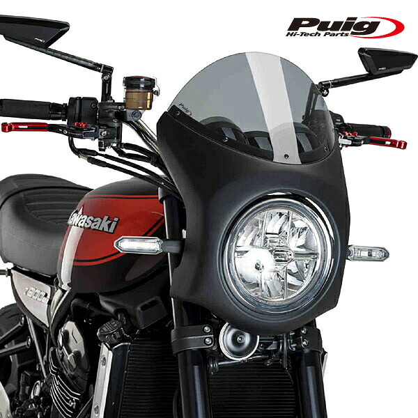 Puig 9595H RETRO SEMI FAIRING [SMOKE] Kawasaki Z900RS (18-25) Z900RS SE (22-25) ZEPHYR 750 (96-99) プーチ スクリーン カウル