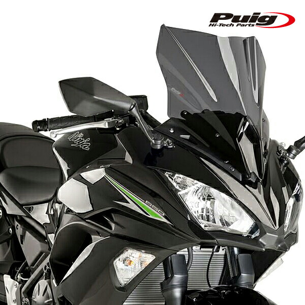 Puig 9711F RACING-SCREEN [DARK SMOKE] Kawasaki　Ninja650 (17-19) ニンジャ650 プーチ スクリーン カウル