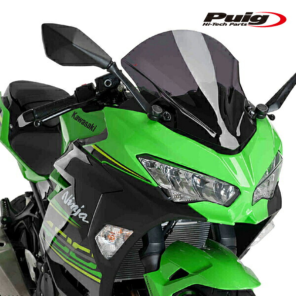 Puig 9976F RACING-SCREEN [DARK SMOKE] Kawasaki Ninja 400/250 (18-24) NINJA 7 HYBRID (24-25) プーチ スクリーン カウル