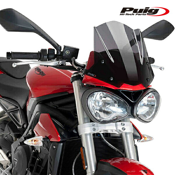 [期間限定35%OFF]Puig 9999F NEW GENERATION WINDSHIELD SPORT [DARK SMOKE] TRIUMPH STREET TRIPLE S (17-19) プーチ スクリーン カウル｜RAMBUTAN