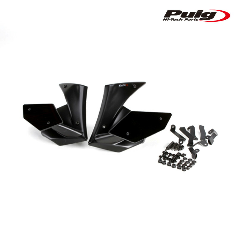 Puig 20328N SIDE SPOILER WINGLET [BLACK] Kawasaki Z650 (20-25) プーチ サイドスポイラー ウイングレット ダウンフォース
