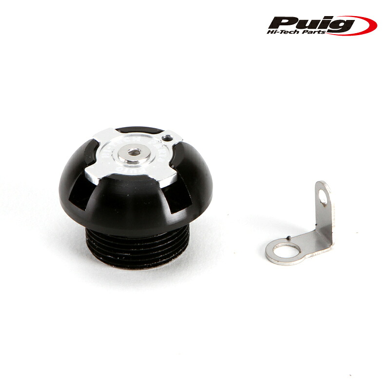 【楽天市場】Puig 6777N PLUG-OIL HI-TECH [BLACK] M25×P1.5 aprilia プーチ オイルキャップ ...