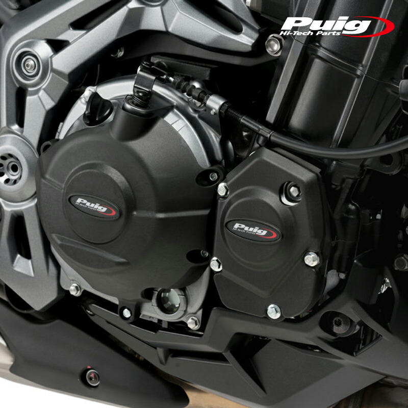 Puig 20135N ENGINE PROTECTOR COVER [BLACK] Kawasaki Z900 (17-23) Z900SE (22-23) プーチ エンジン プロテクター カバー｜RAMBUTAN