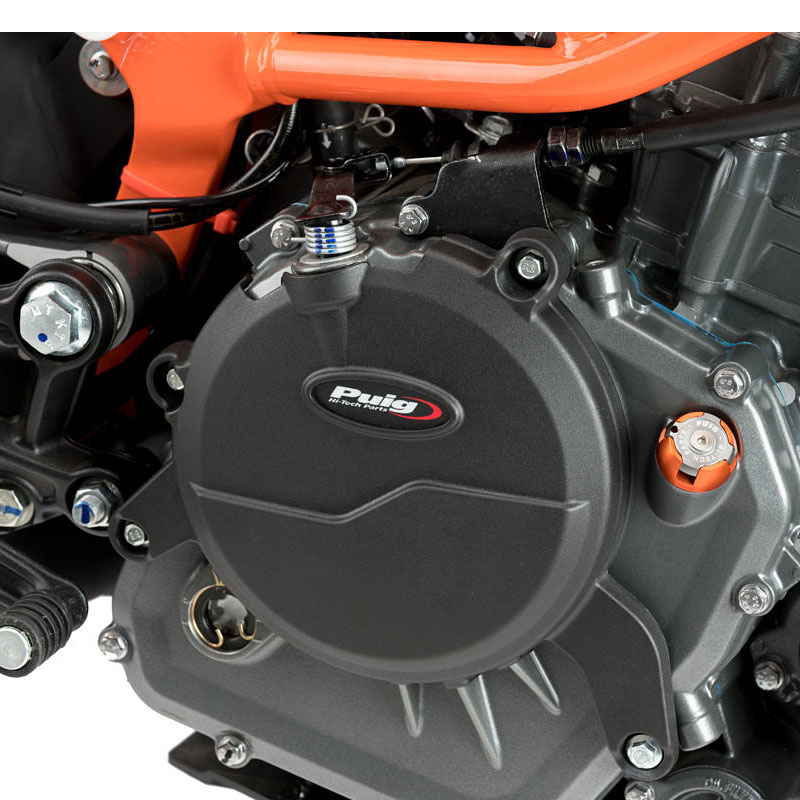 Puig 20141N ENGINE PROTECTOR COVER [BLACK] KTM 390 DUKE (16-19) RC390 (17-19) プーチ エンジン プロテクター カバー｜RAMBUTAN