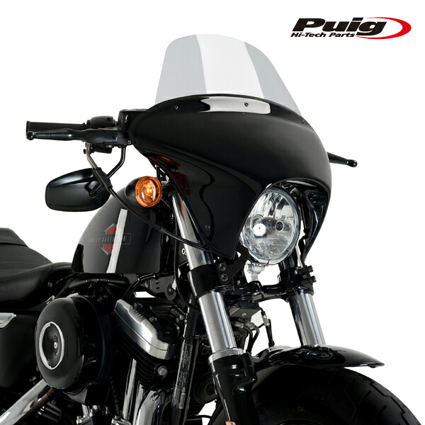 Puig 21056H BATWING SML WINDSHIELD TOURING [SMOKE] Herley Davidson SPORTSTER FORTY-EIGHT SPECIAL XL1200XS (18-20) SPORTSTER 1200 FORTY-EIGHT XL1200X (15-20) プーチ ウインドシールド バットウイング