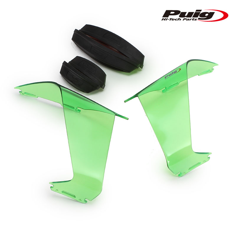 Puig 20543V SIDE SPOILER WINGLET [GREEN] Kawasaki ZX-10R (21-25) ZX-10RR (21-25) プーチ カウル サイドカバー