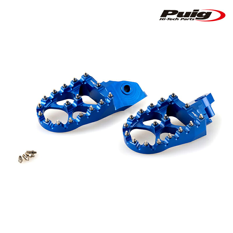 Puig 21195A FOOTPEGS OFF-ROAD [BLUE] BMW F750GS (18-24) F650GS (00-12) F700GS (12-17) プーチ フットペグ オフロード