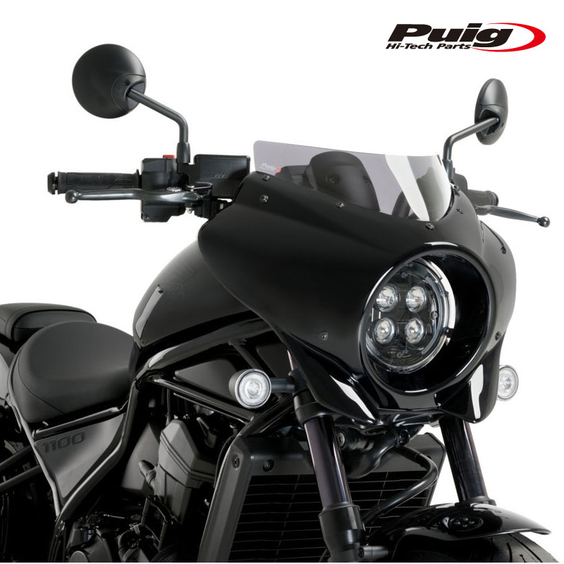 [期間限定35%OFF]Puig 21460H MIRAGE SPORT Gloss Black [SMOKE] HONDA CMX 1100 REBEL (21-26) CMX 1100 REBEL DCT (21-26) プーチ セミフェアリング ミラージュ スポーツ｜RAMBUTAN