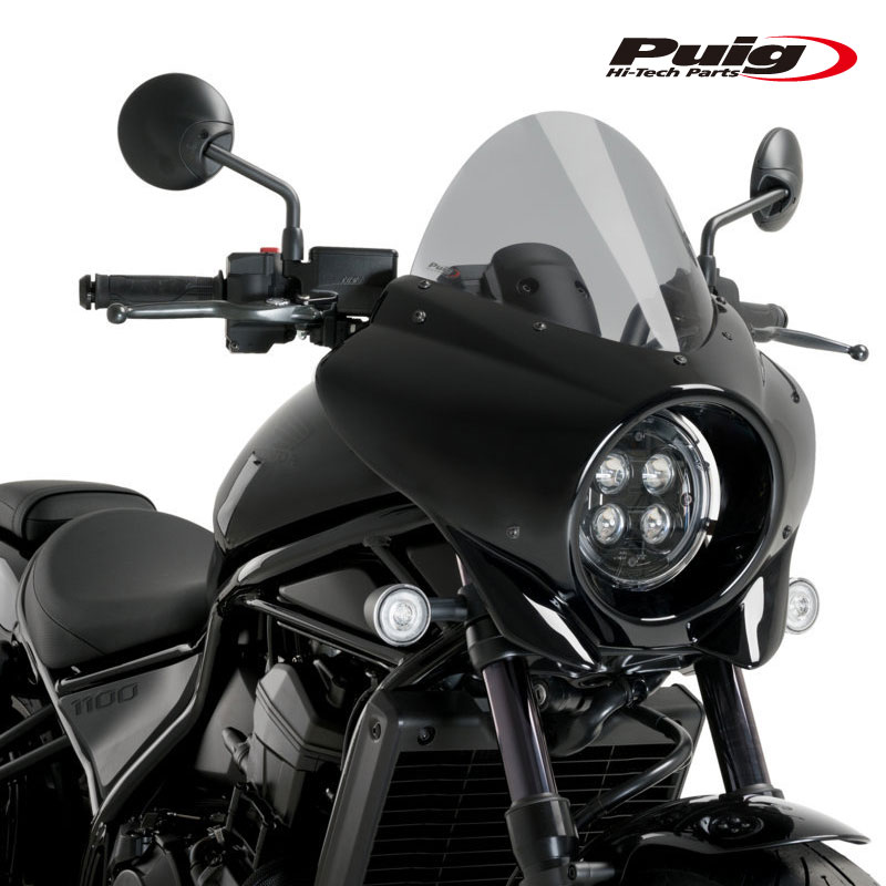 Puig 21461H SEMIFARINGS MIRAGE TOURING Gloss Black [SMOKE] HONDA CMX 1100 REBEL/DCT (21-25) プーチ スクリーン カウル