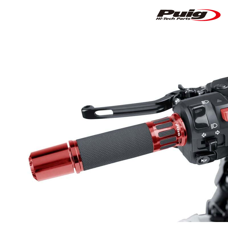Puig 8188R RACING GRIPS 123mm [RED] 汎用 レーシンググリップ プーチ ハンドルバーエンド