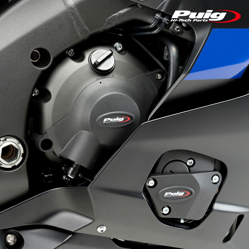 Puig 21521N ENGINE COVER TRACK FOR CHAMPIONSHIP [BLACK] YAMAHA YZF-R6(06-20) プーチ エンジンケ－スカバ－ FIM承認タイプ