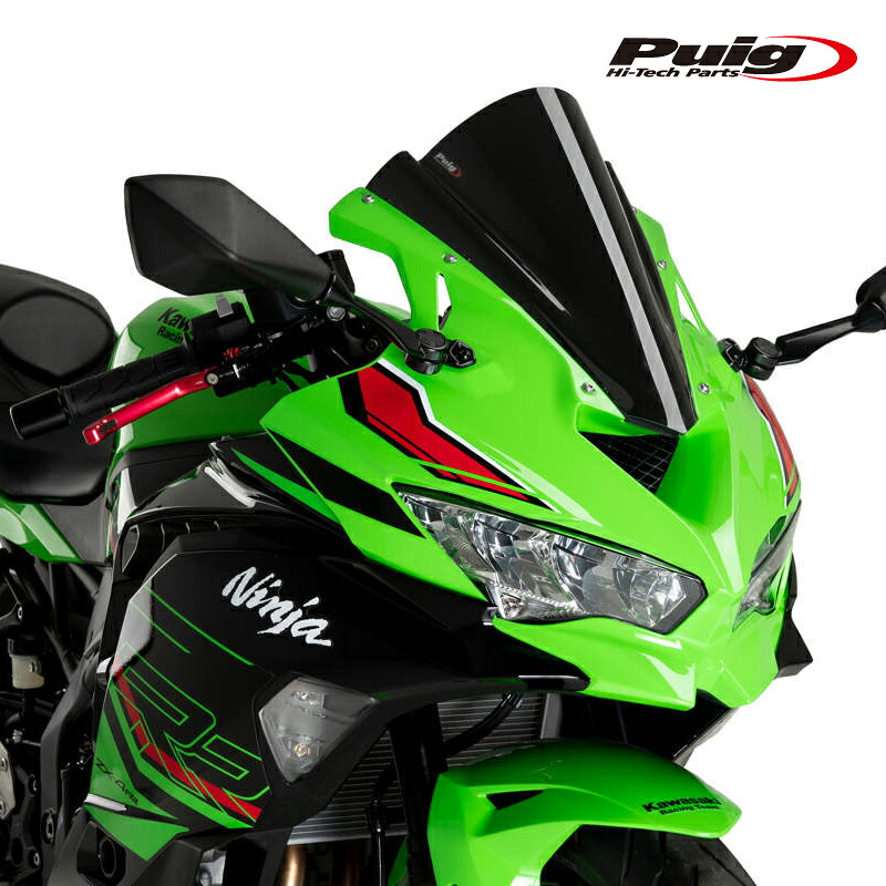 Puig 21767N Z-RACING SCREEN [BLACK] Kawasaki ZX-4R Ninja (24-25) ZX-4RR Ninja (24-25) プーチ スクリーン カウル｜RAMBUTAN