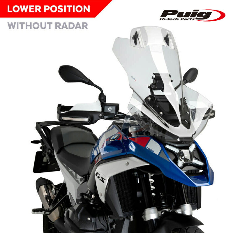 [期間限定35%OFF]Puig 21841W TOURING WINDSHIELD WITH VISOR [CLEAR] BMW R1300GS (23-26) ACC無しモデル対応 スクリーン カウル バイザー付｜RAMBUTAN