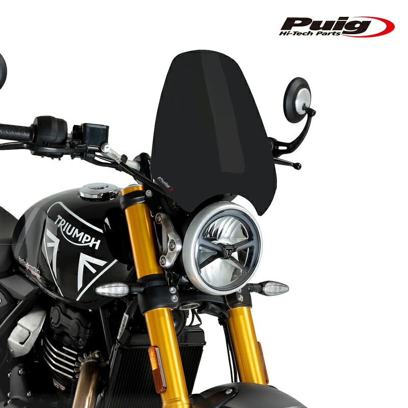 Puig 21933J WINDSHIELD NEW GENERATION SPORT [MATT BLACK] TRIUMPH SCRAMBLER 400X (24-25) SCRAMBLER 400XC (25-26) プーチ スクリーン カウル｜RAMBUTAN